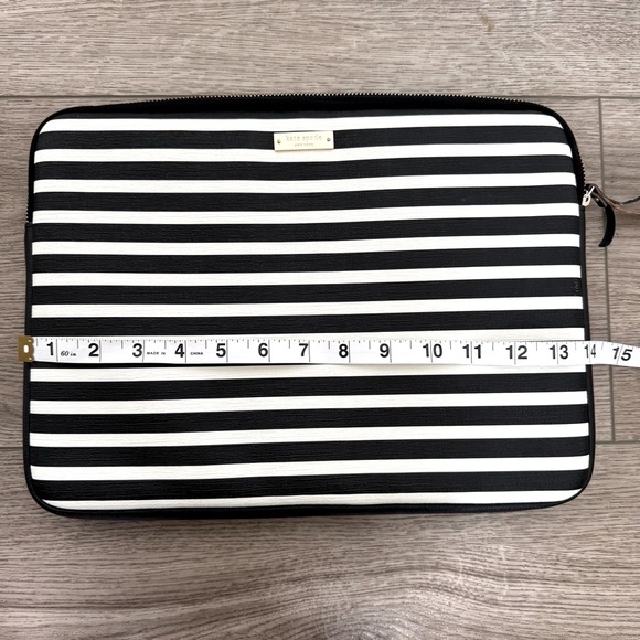 Kate Spade Black and White Striped Laptop Sleeve - Picture 6 of 7